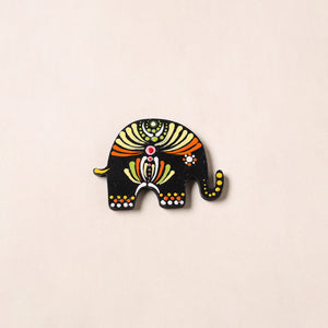 Multicolor - Elephant Handpainted Mandala Art Wooden Fridge Magnet 31