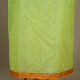 Green - 3pc  Handloom Nakshi Zari Unstitched Chanderi Silk Dress Material 