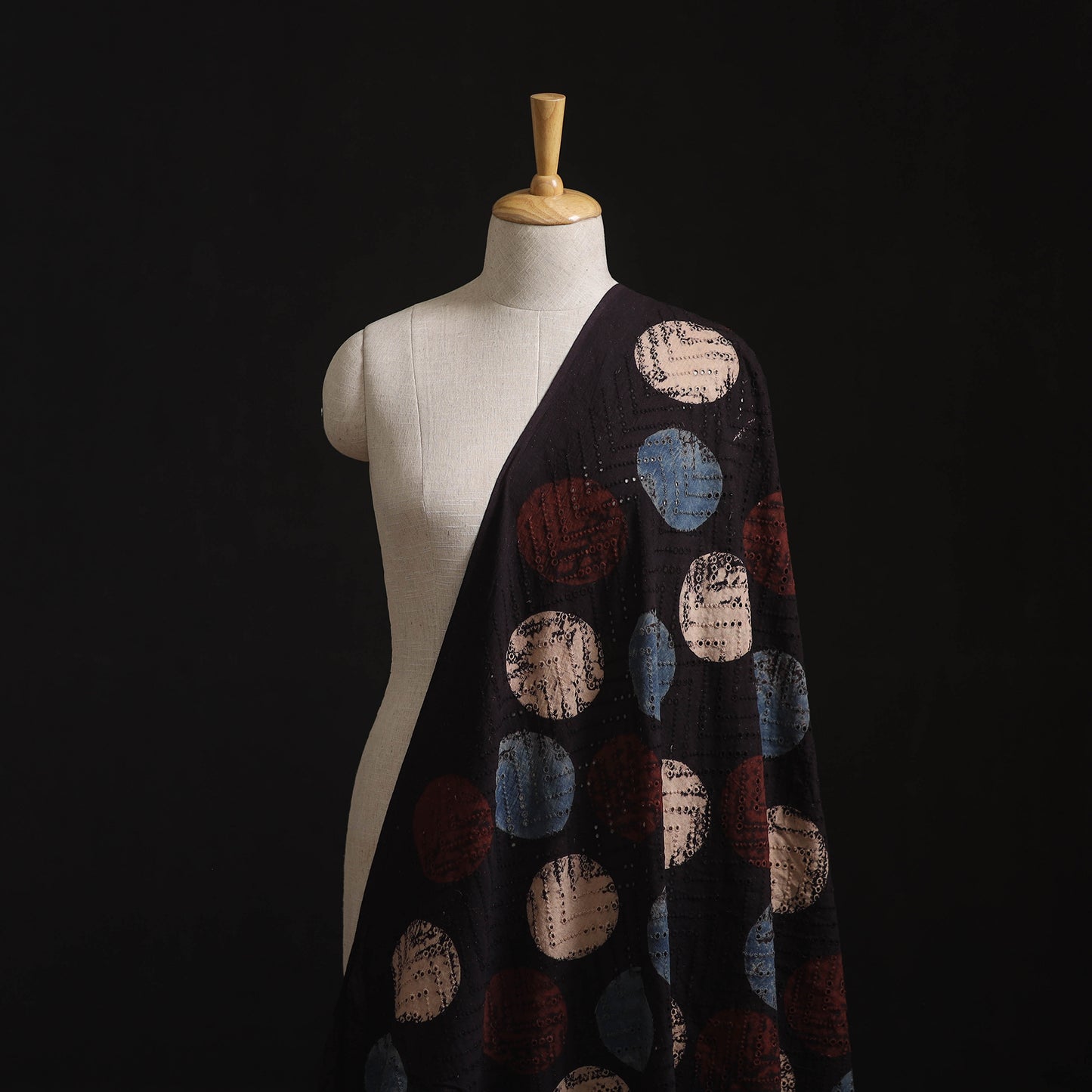 Natural Dyed Ajrakh Hand Block Print Cotton Hakoba Fabric 106