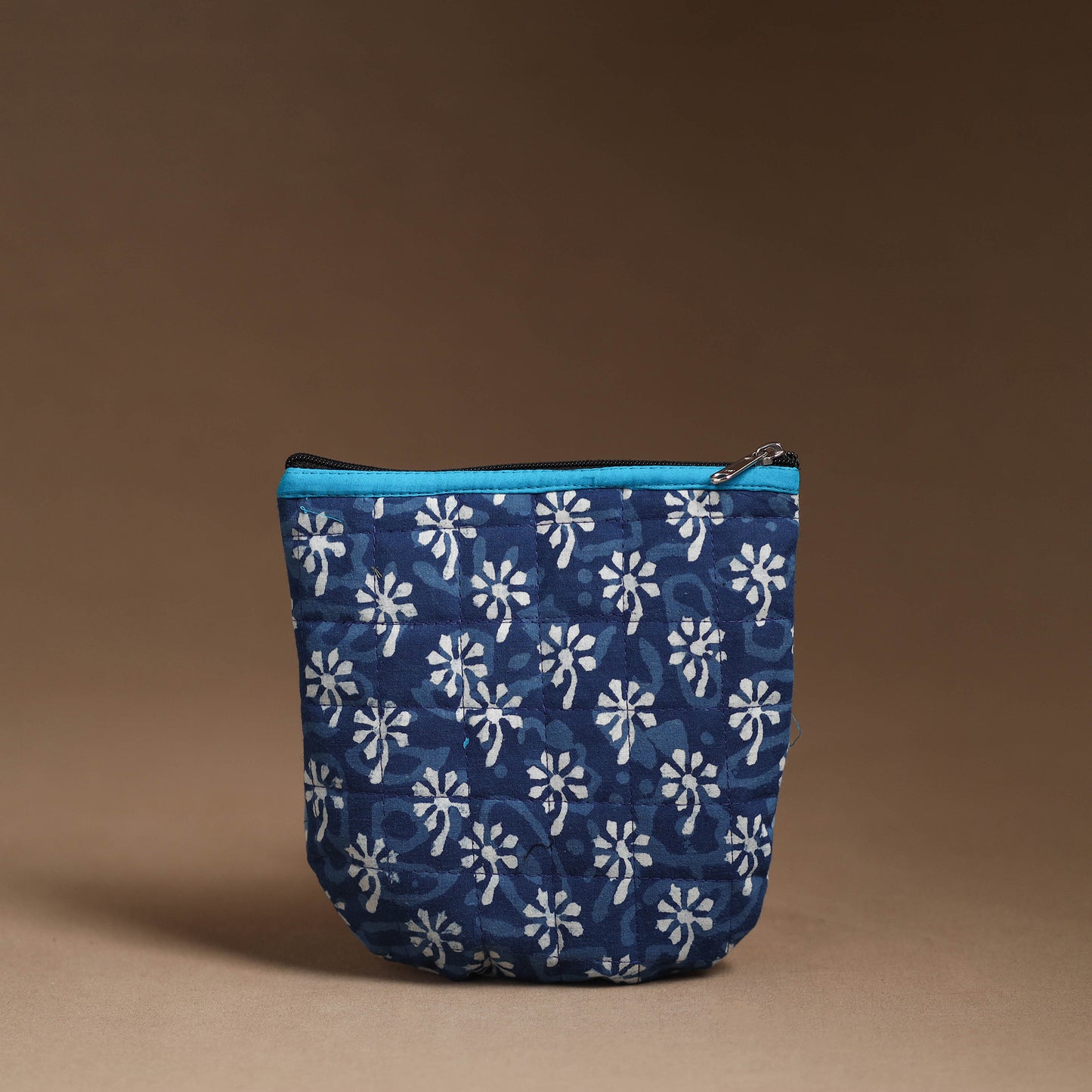 Blue - Handmade Quilted Cotton Utility Pouch 94