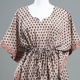 Buy Bagh Block Printed Cotton Kaftan with Tie-Up Waist Online at iTokri.com