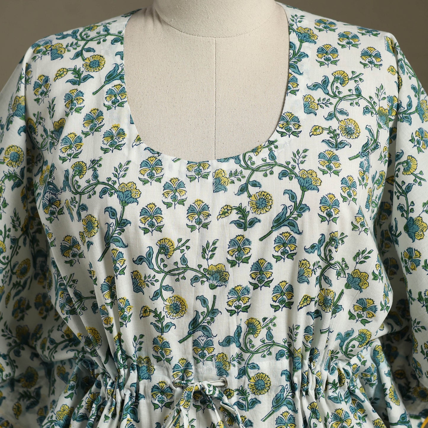 Sanganeri Block Print Cotton Kaftan (Short) 