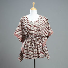 Buy Bagh Block Printed Cotton Kaftan with Tie-Up Waist Online at iTokri.com