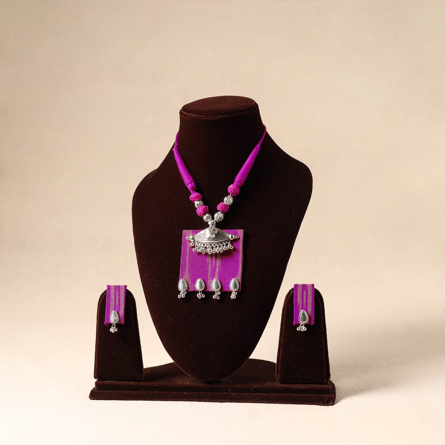 Purple German Silver Fabart Necklace Set