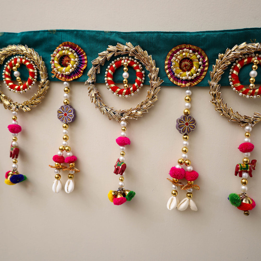 Diwali Decor Handmade Gota & Bead Work Toran 27