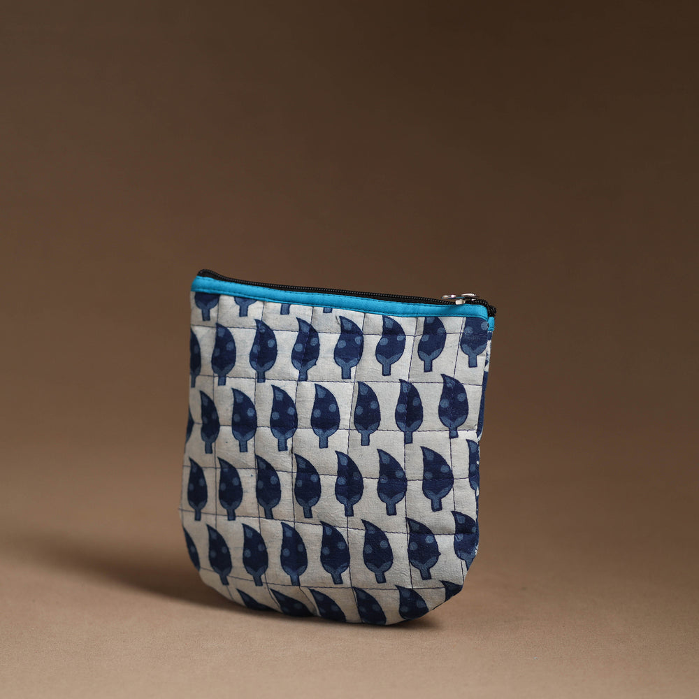 Blue - Handmade Quilted Cotton Utility Pouch 95