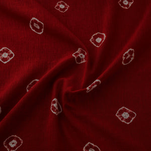 Red - Kutch Organic Kala Cotton Pure Handwoven Bandhani Fabric 20