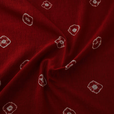 Red - Kutch Organic Kala Cotton Pure Handwoven Bandhani Fabric 20