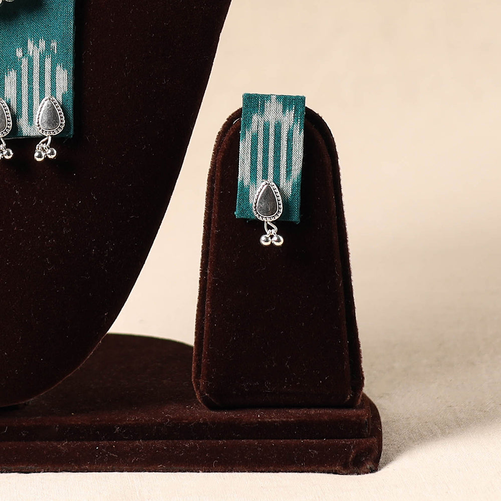 Green - german silver fabart necklace set 21 - handcrafted