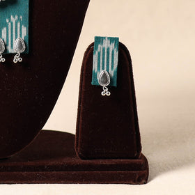 Green - german silver fabart necklace set 21 - handcrafted