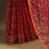 Red Kota Doria Cotton Hand Batik Print Saree