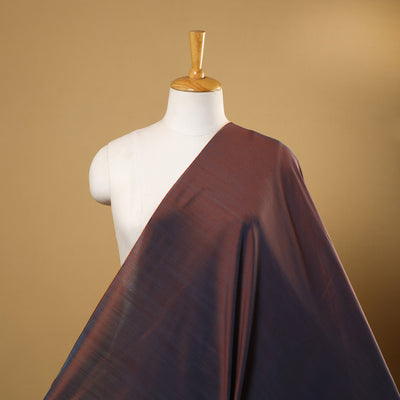 Brown Slub Silk Plain Fabric 