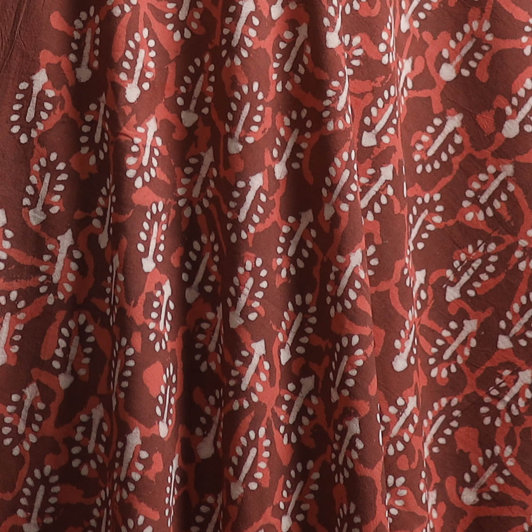 Peach - Bagru Dabu Hand Block Print Natural Dyed Cotton Fabric 58