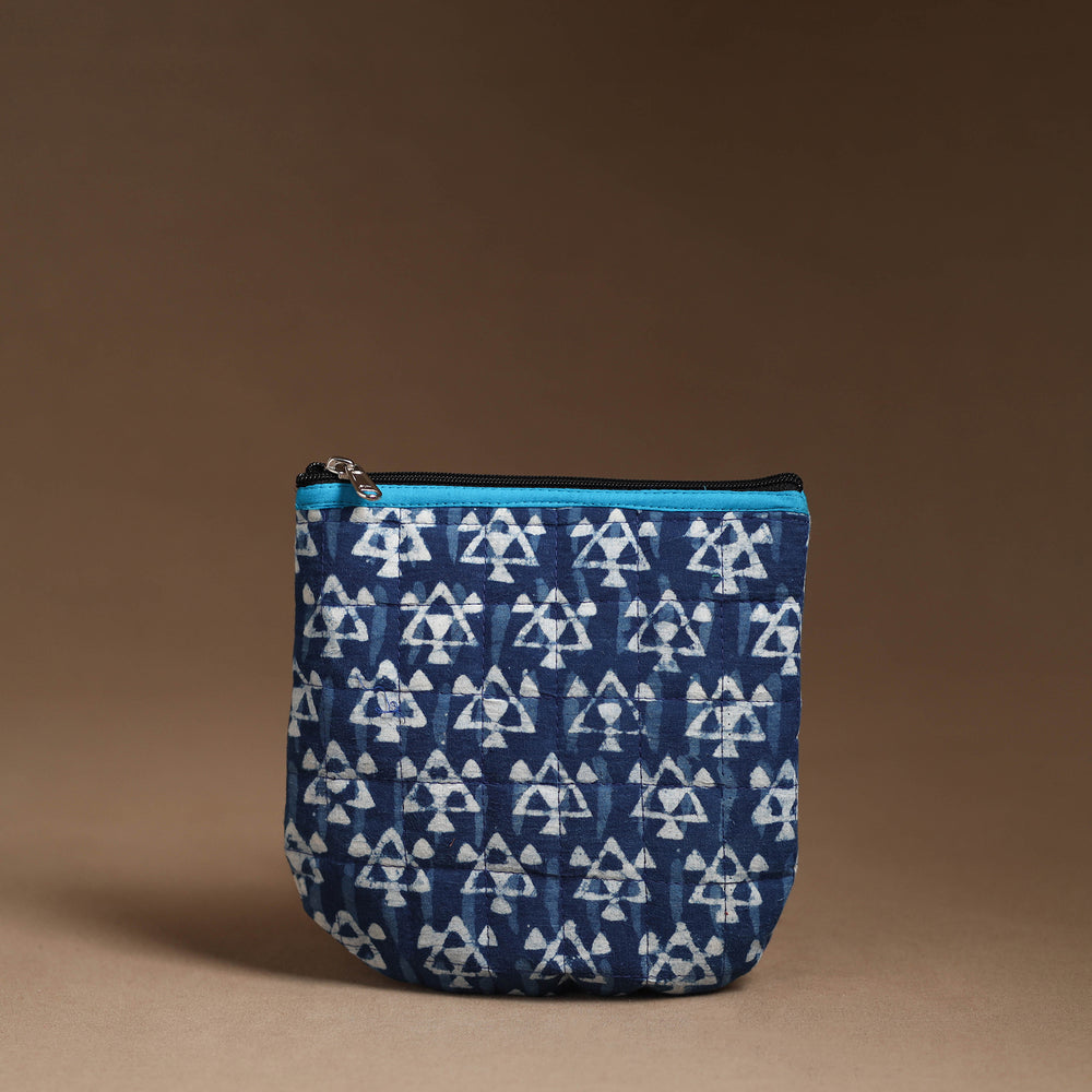 Blue - Handmade Quilted Cotton Utility Pouch 95