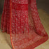 Red Kota Doria Cotton Hand Batik Print Saree