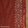 Red Kota Doria Cotton Hand Batik Print Saree