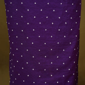 Purple 2pc Mul Chanderi Unstitched Chikankari Dress Material