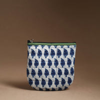 Blue - Handmade Quilted Cotton Utility Pouch 92