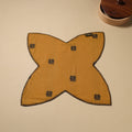  Yellow Hand Embroidered Cotton Roti Napkin