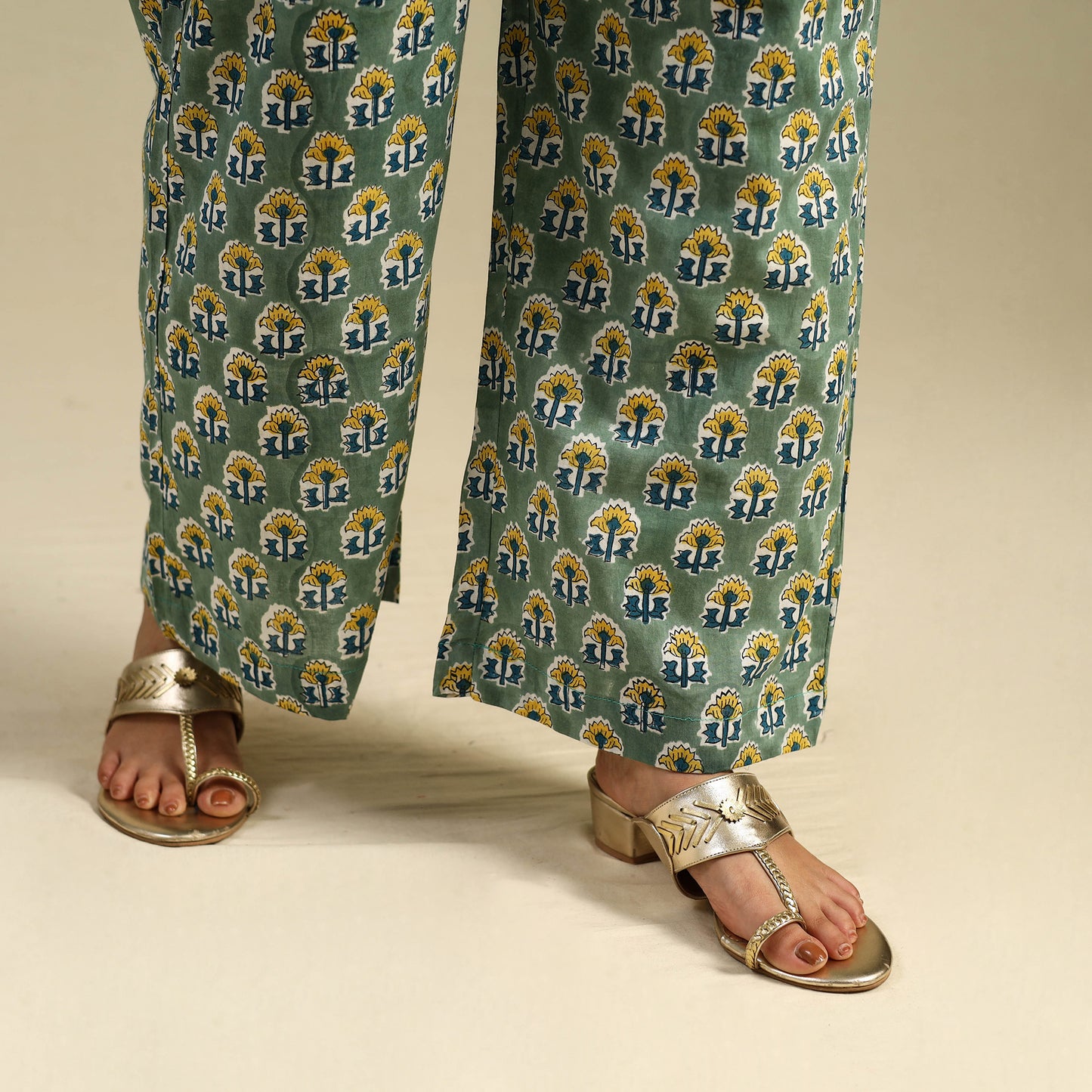  Block Print Cotton Sanganeri Palazzo 