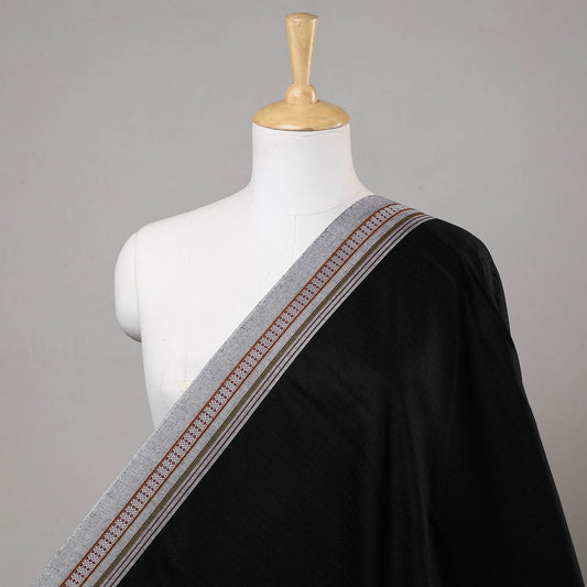 Black - Karnataka Khun Weave Cotton Handloom Fabric