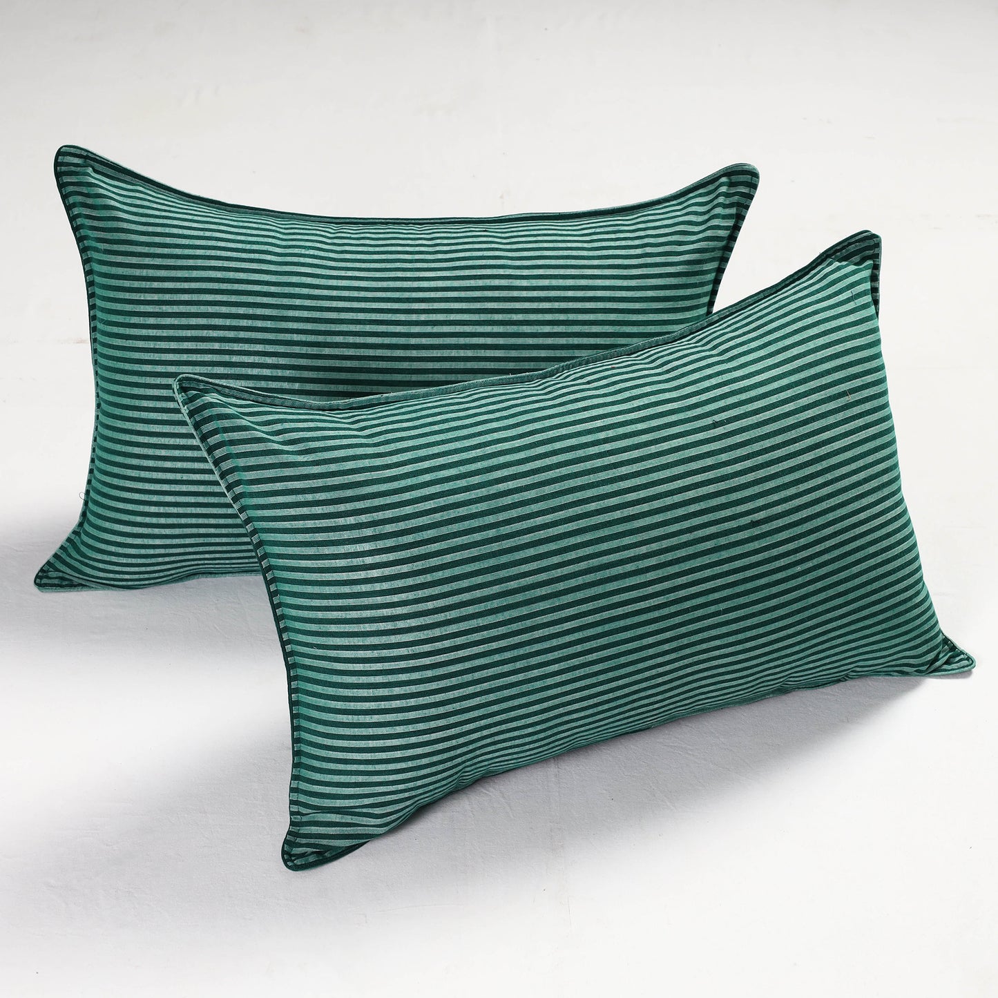 Set of 2 - Fine Cotton Handloom Pillow Covers (26 x 17 in)