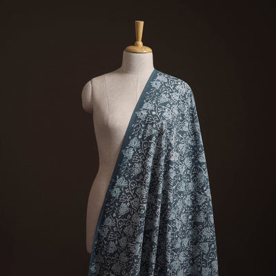 Blue - Bagru Dabu Hand Block Print Natural Dyed Cotton Fabric 61