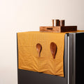 Yellow Handmade Cotton Fridge Top Cover with Multiple Pockets