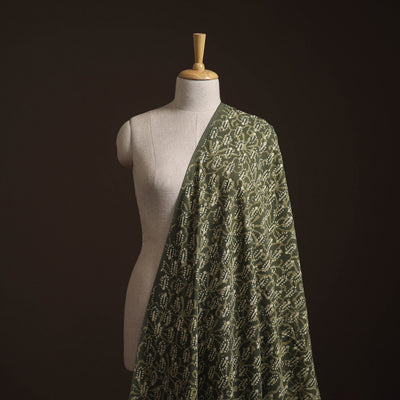 Green - Bagru Dabu Hand Block Print Natural Dyed Cotton Fabric 62