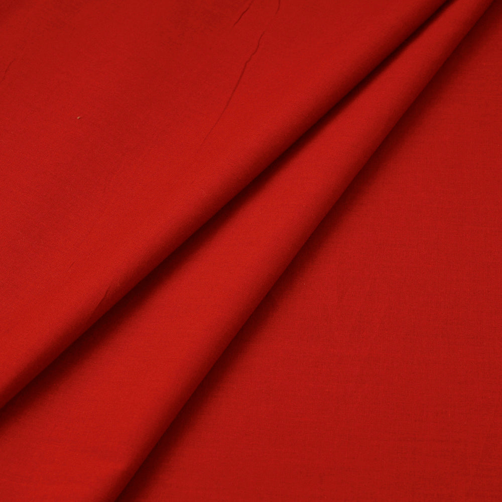 Red - Prewashed Plain Dyed Cotton Fabric
