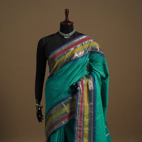 Green Kandangi Chettinad Cotton Saree with Border