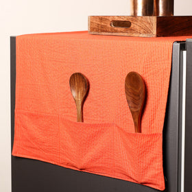 Orange - handmade cotton fridge top cover with multiple