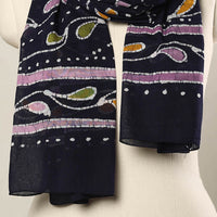 Black - Hand Batik Printed Mul Cotton Stole 19