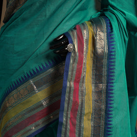 Green Kandangi Chettinad Cotton Saree with Border