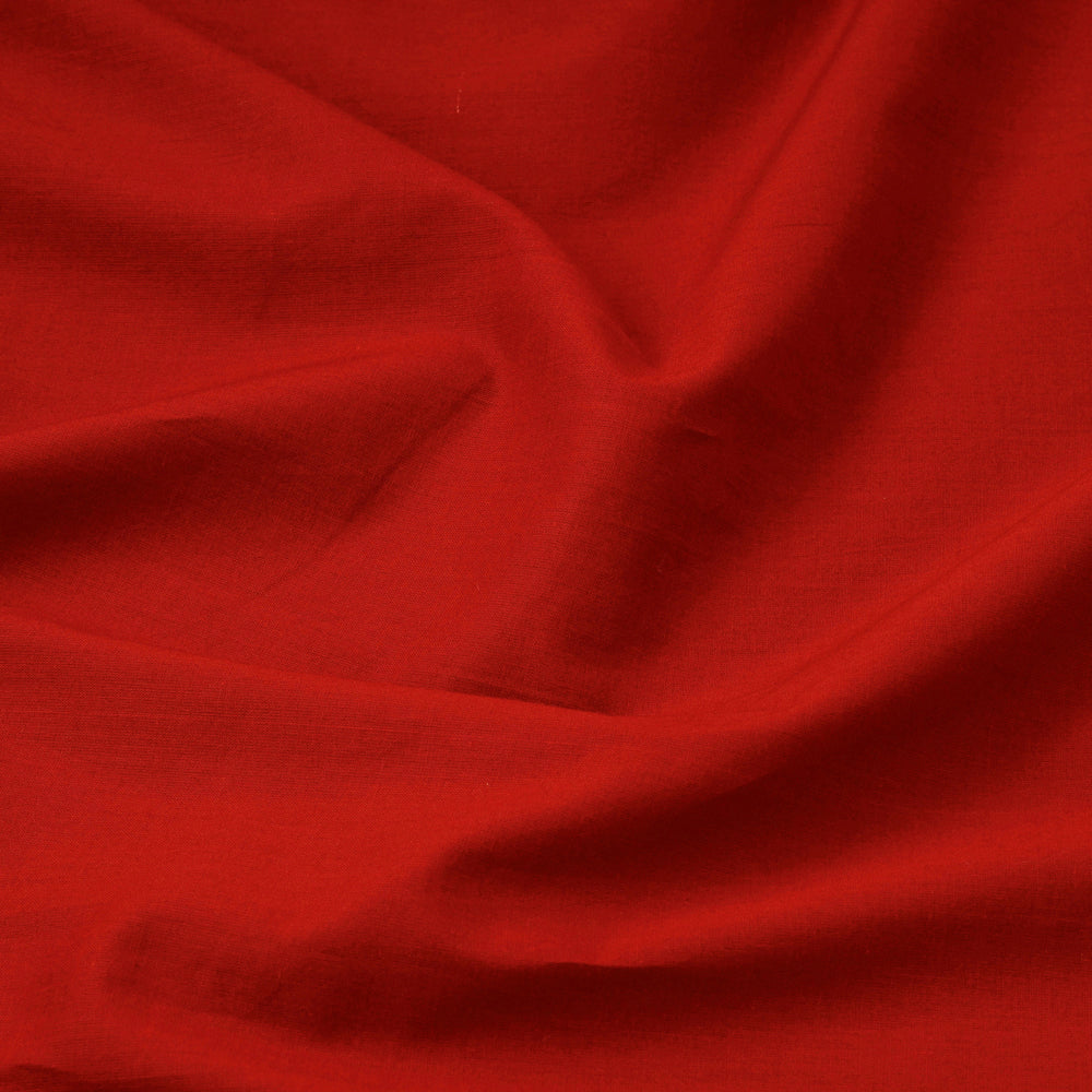 Red Prewashed Plain Dyed Cotton Fabric