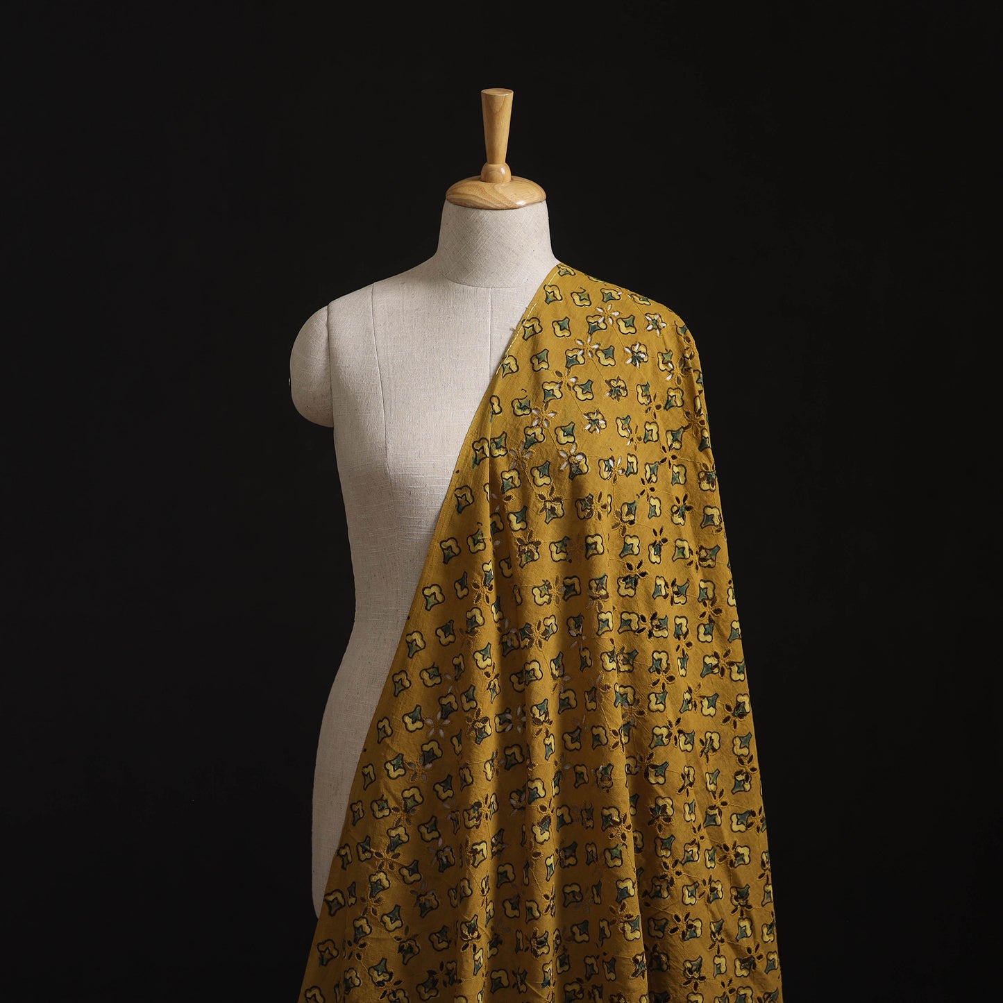 Natural Dyed Ajrakh Hand Block Print Cotton Hakoba Fabric 123