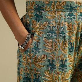 Green Block Print Cotton Sanganeri Palazzo 