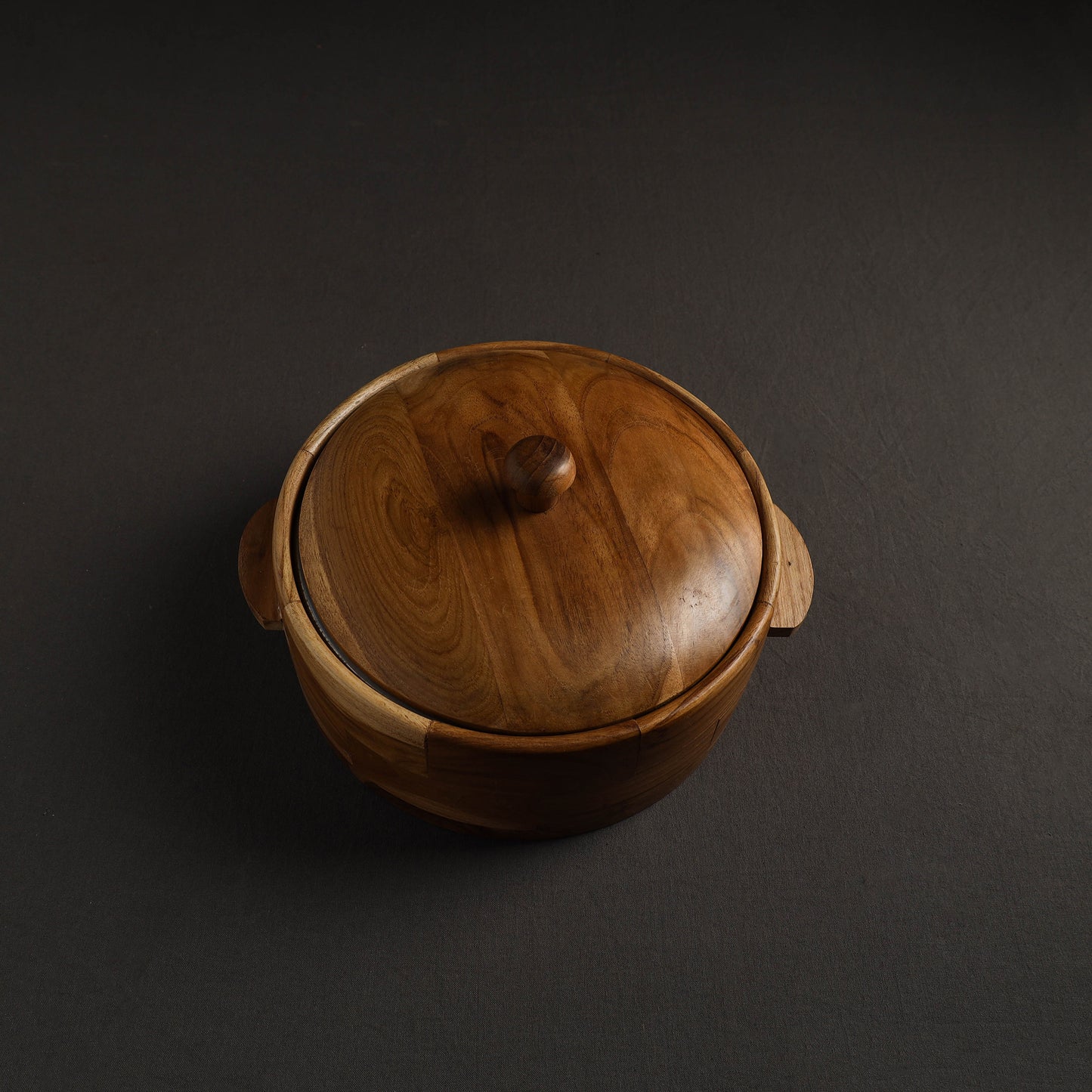 Handcrafted Teak Wooden Casserole 38