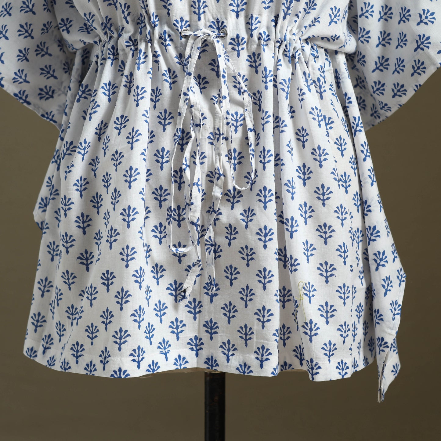 White - sanganeri cotton kaftan (short) 45 - handcrafted