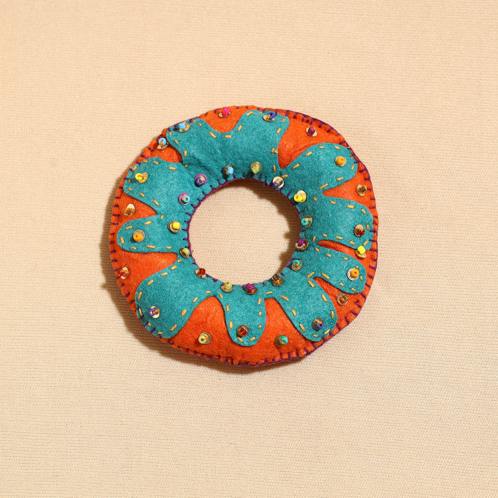 Handcrafted Embroidered Felt & Beadwork Paperweight
 
