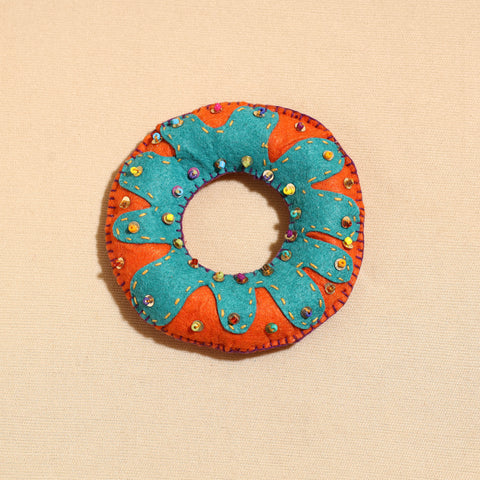 Handcrafted Embroidered Felt & Beadwork Paperweight
 
