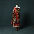 Handpainted Srikalahasti Pen Work Kalamkari Bangalore Silk 2pc Unstitched Dress Material Kurta Set 14