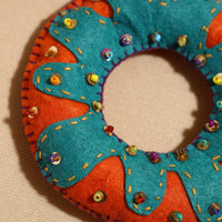 Handcrafted Embroidered Felt & Beadwork Paperweight
 
