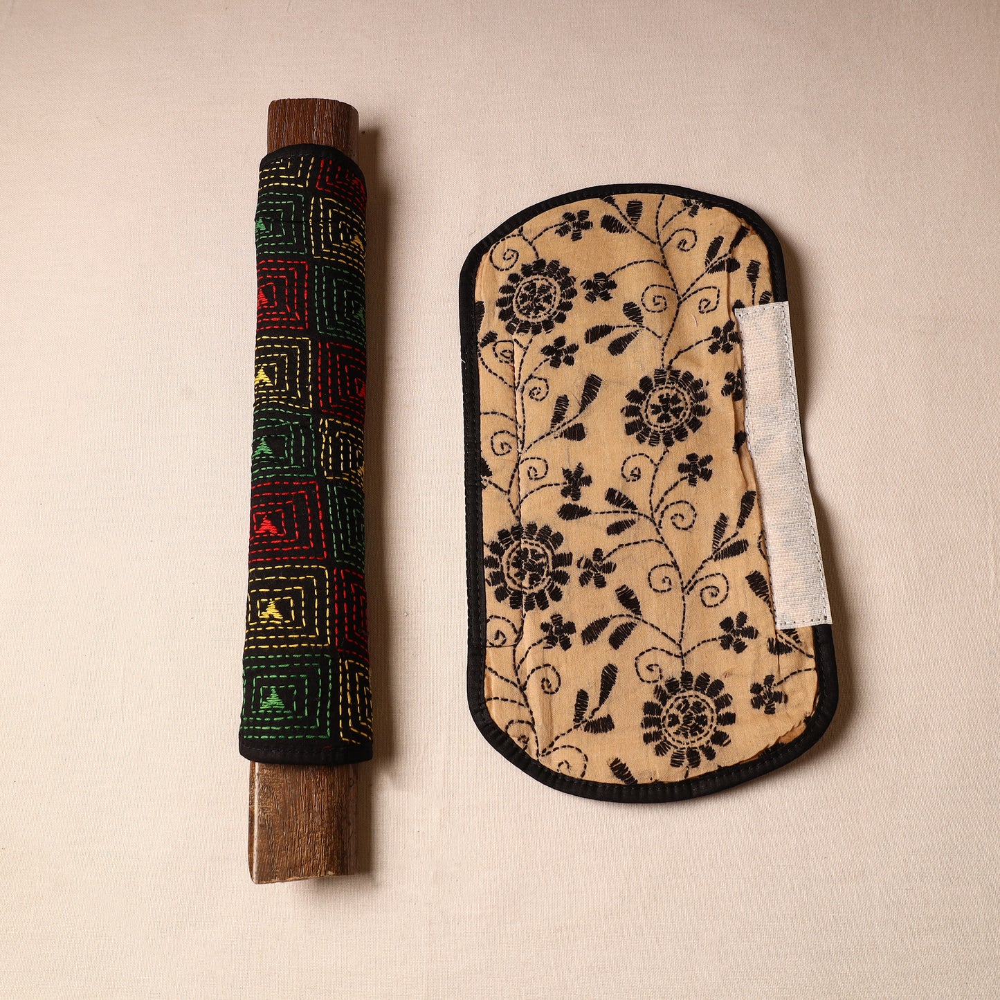 Bengal Kantha Work Handmade Fridge Handle Cover (Set of 2) 20