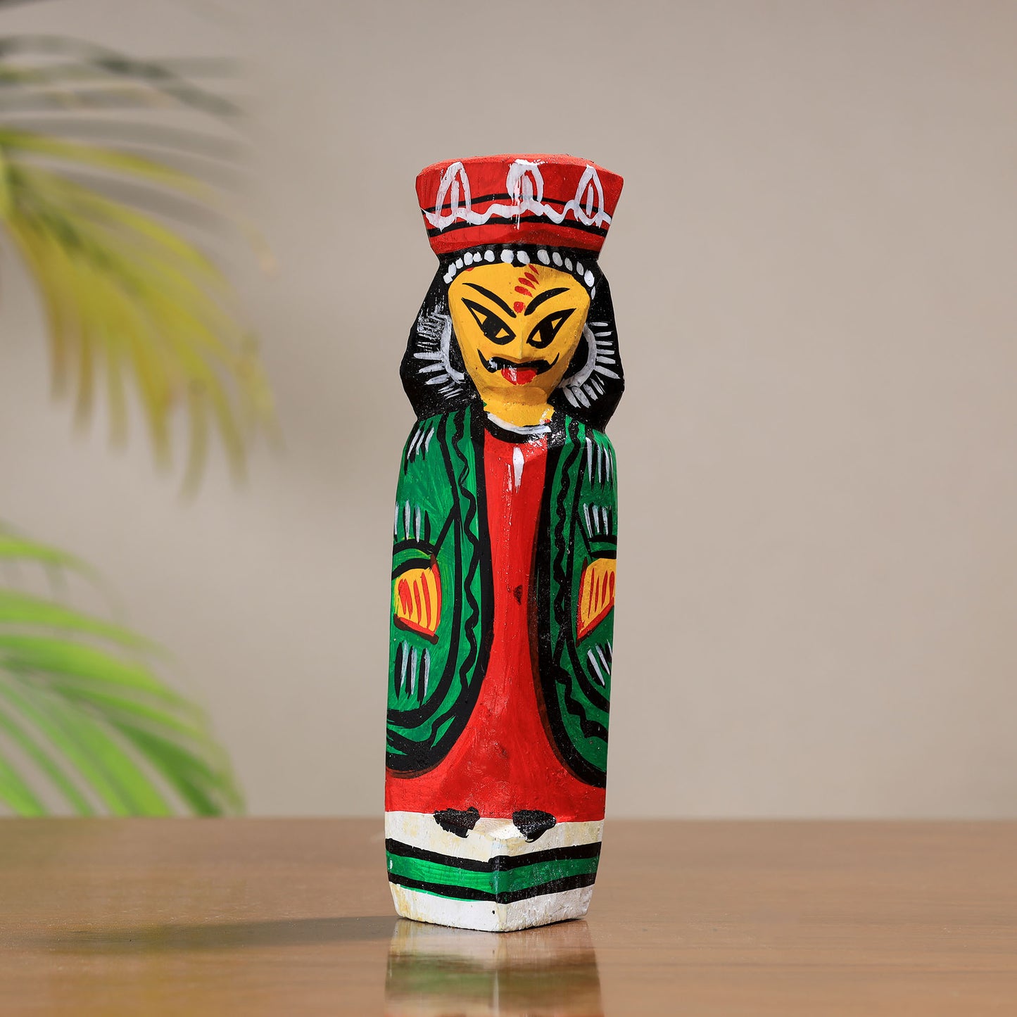 King & Queen - Traditional Burdwan Wood Craft Handpainted Sculpture (Set of 2) 19