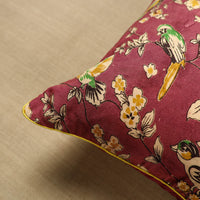 Maroon - Cotton Printed Kalamkari Cushion Cover (16 x 16 in) 03