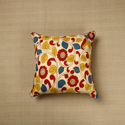 Off White - Kalamkari Printed Cushion Cover 04