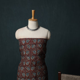 Indigo Bagh Hand Block Print Maheshwari Silk 3pc Unstitched Dress Material Suit Set 51
