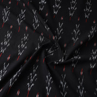 Butta's On Black Cotton Pochampally Ikat Fabric