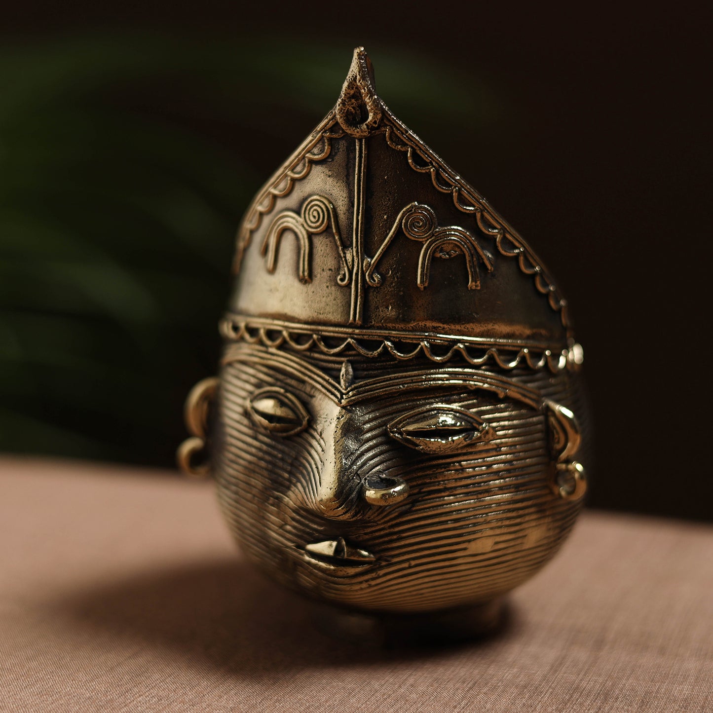 Laxmi Face - Tribal Odisha Dokra Art Pen Stand